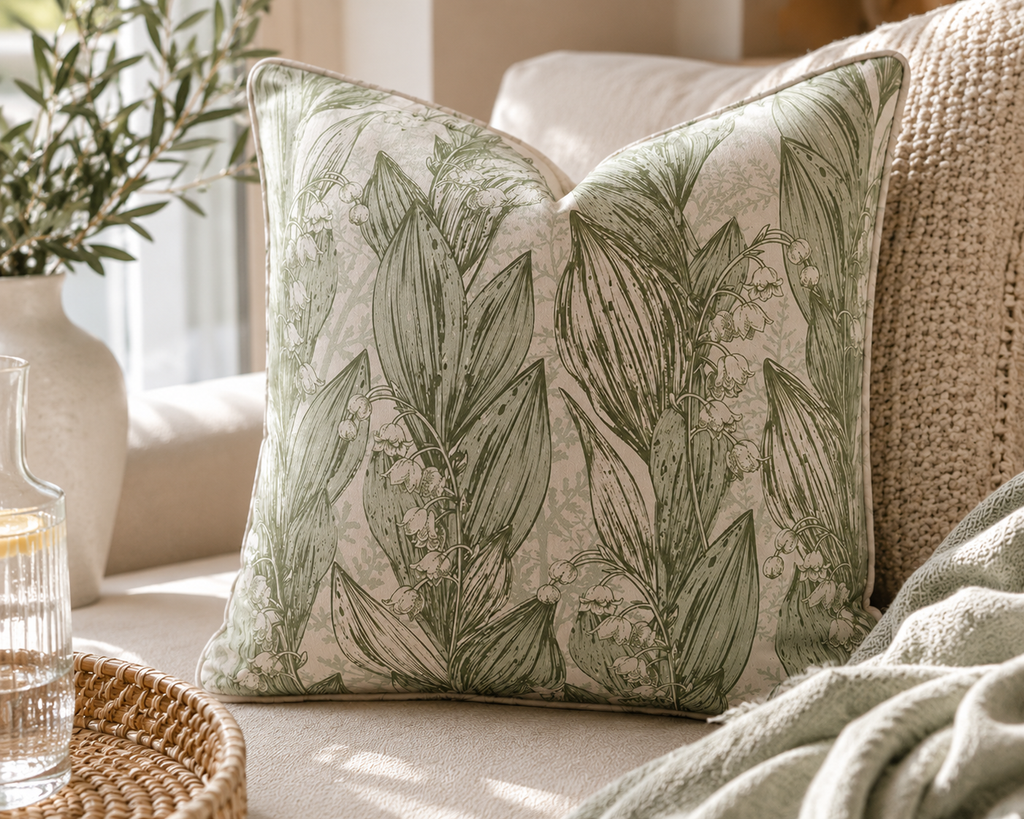 Sage Blossom Botanical Cushion Cover