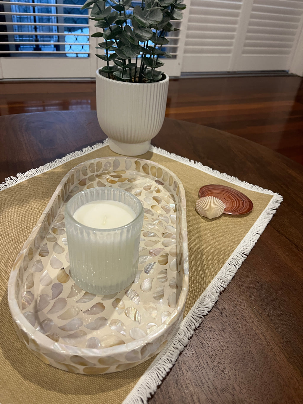 Pearly shell tray