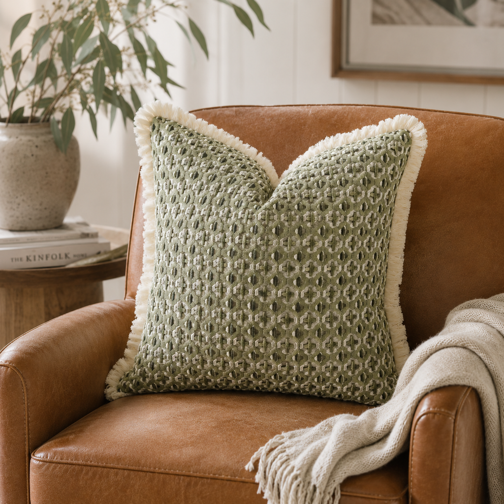 Seafoam Tile Cushion Cover