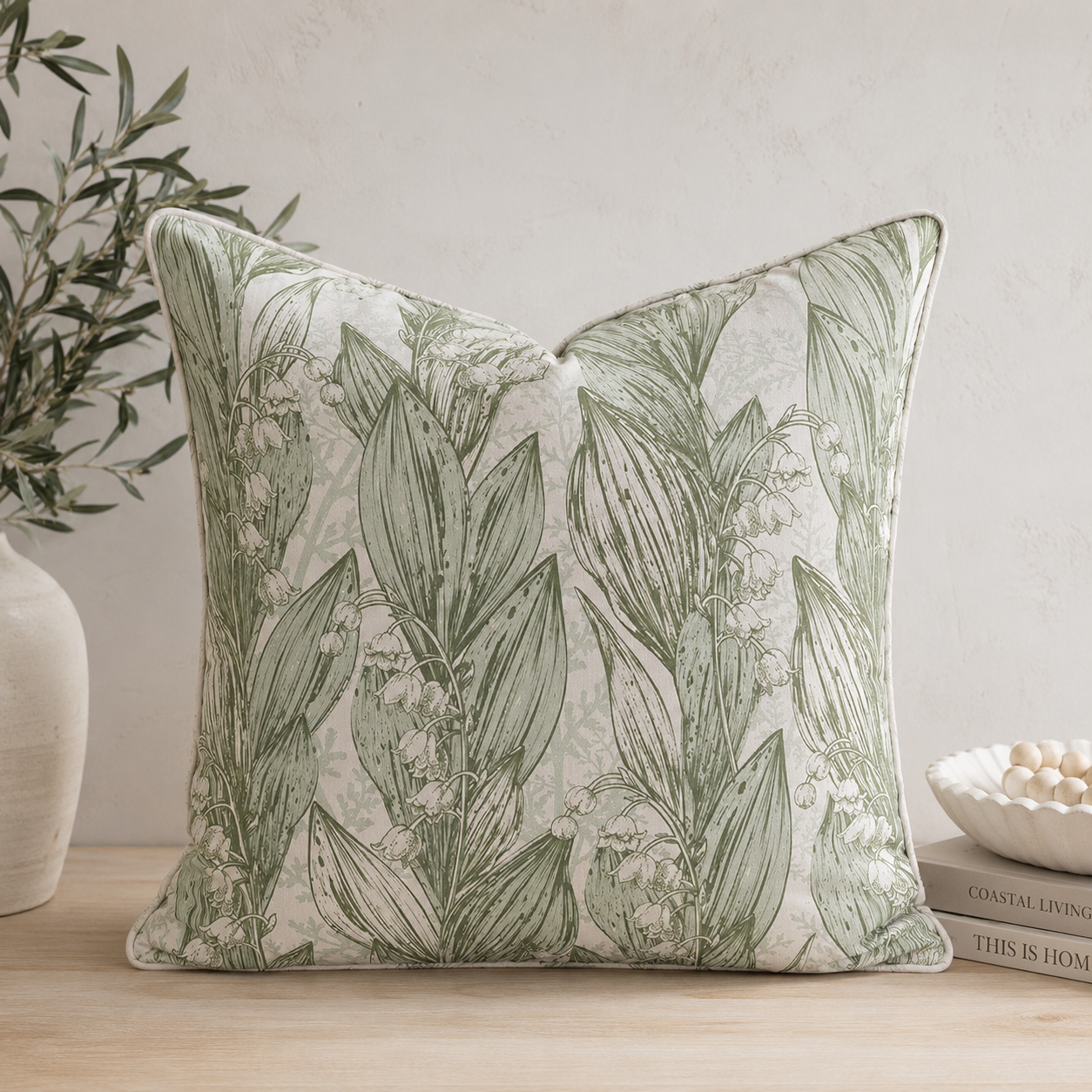 Sage Blossom Botanical Cushion Cover