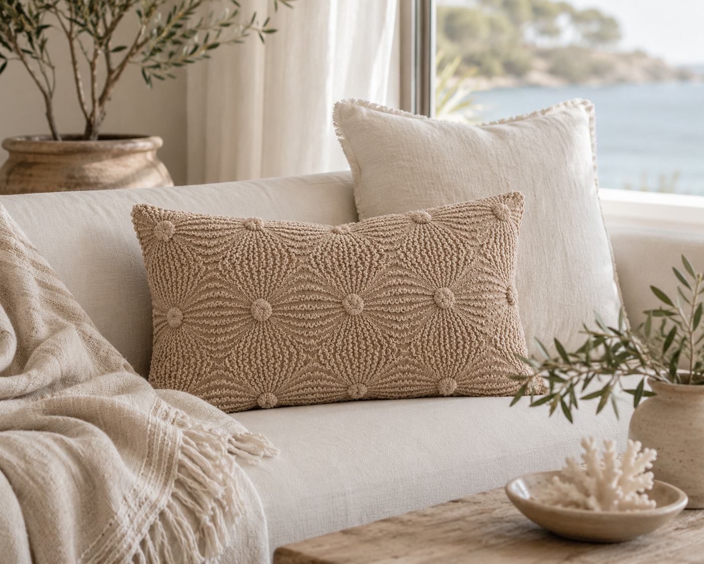 Coral Weave Cushion Cover