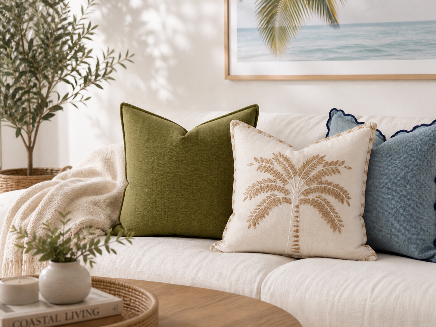 Bluegum Chenille Cushion Cover