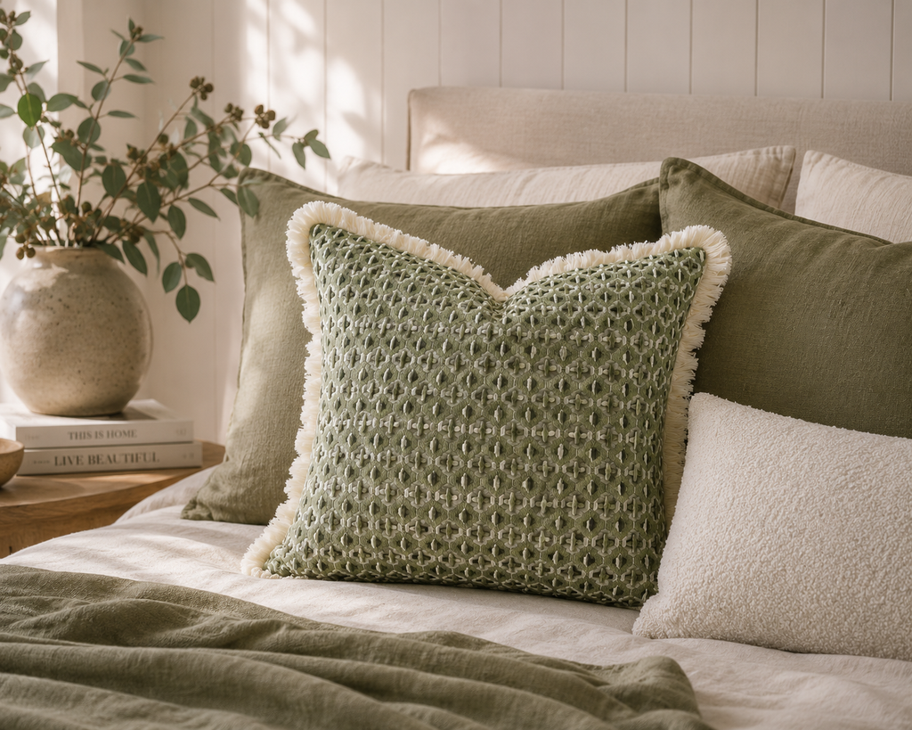 Seafoam Tile Cushion Cover