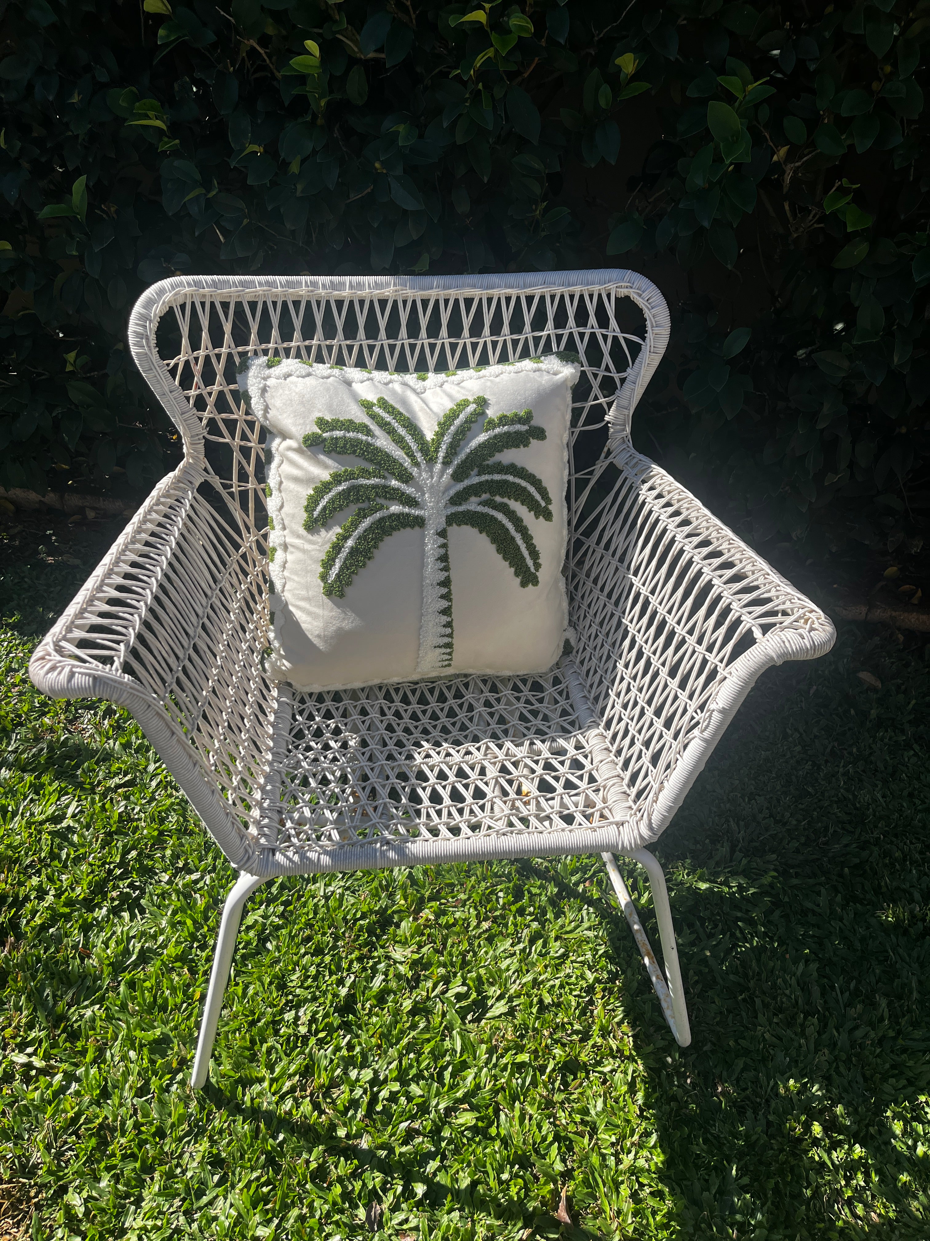 Coastal Palm Velour Cushion Cover