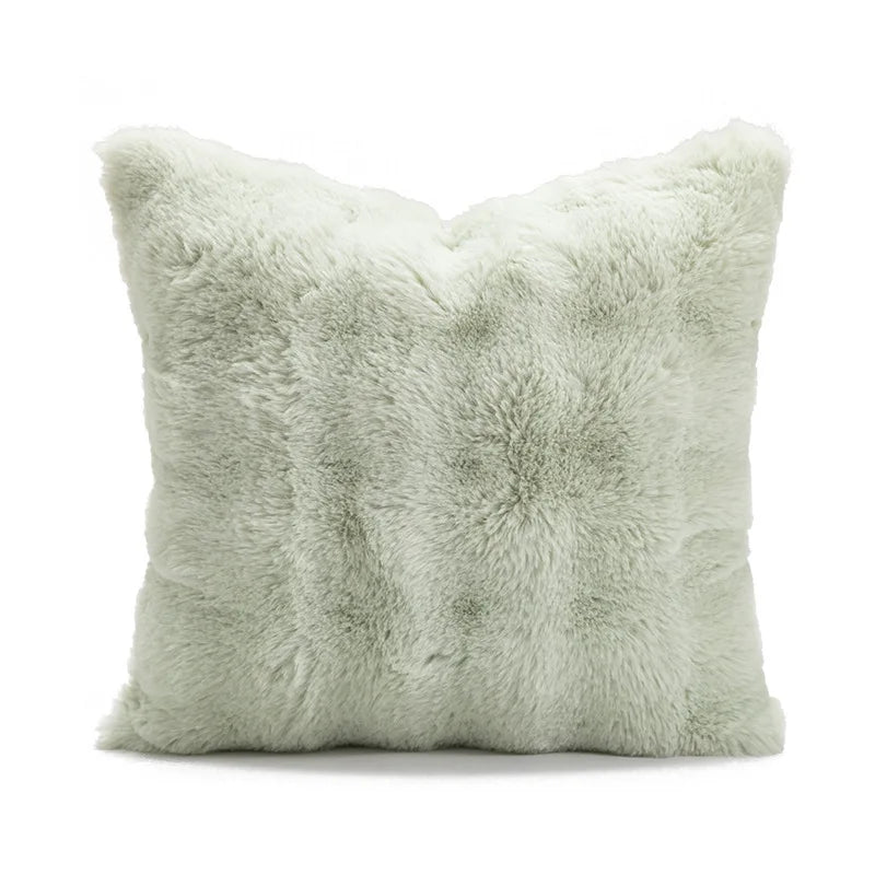 Sea Mist Faux Fur Cushion Cover
