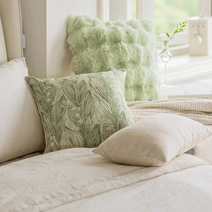 Sea Mist Faux Fur Cushion Cover