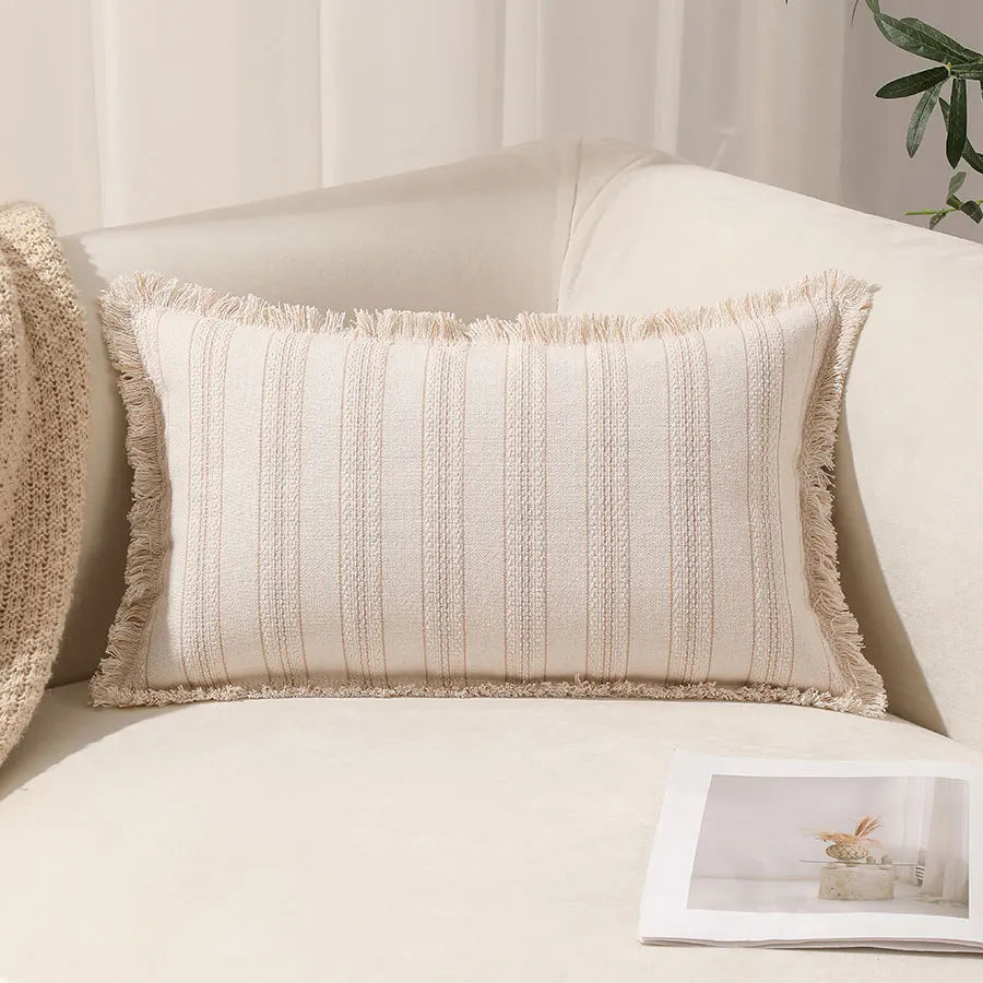 Kirra Sand Fringe Cushion Cover